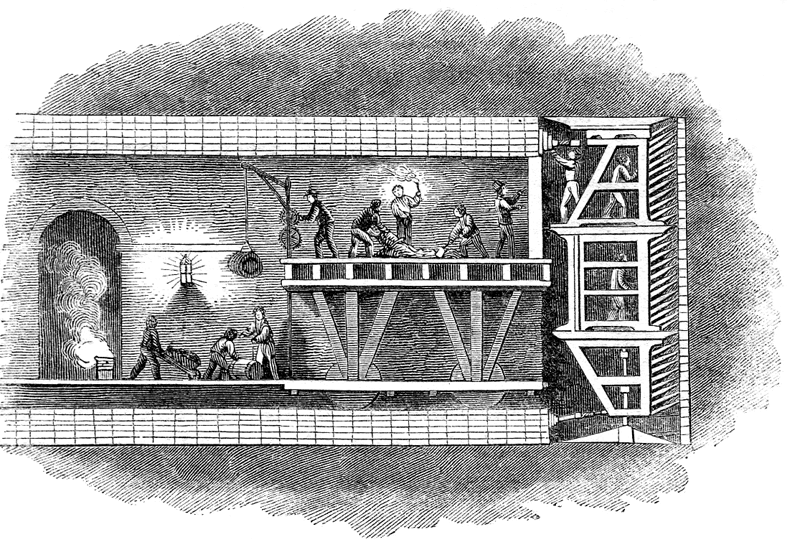 Shield in use during construction