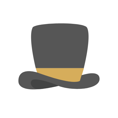 Top hat logo that links to the Home page